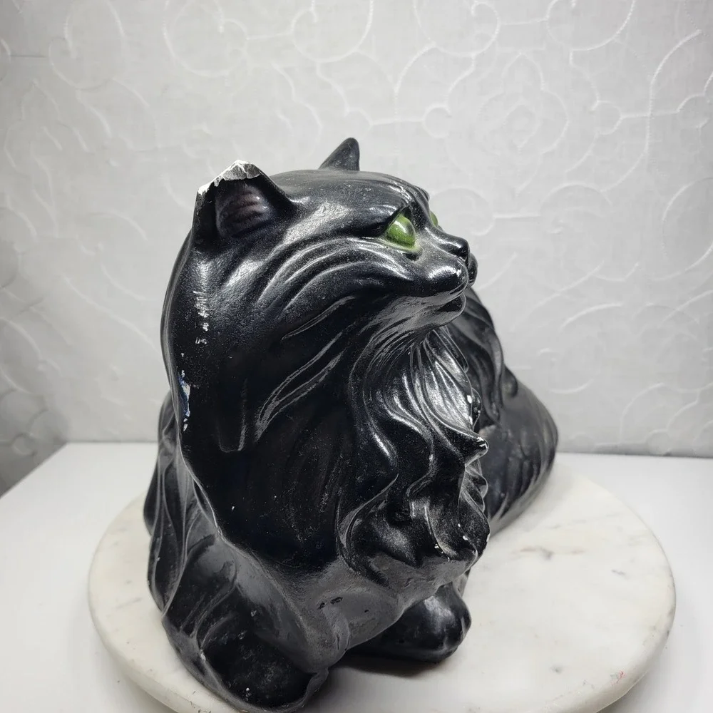 Vintage Persian Cat Chalkware Statue 16